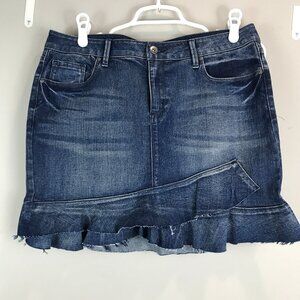 Women's Jessica Simpson Kiss me Ruffle Mini Skirt Denim Size 30